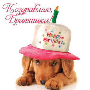 Открытка с песком в шапке в форме торта и поздравление с днем рождения