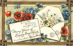 Картинка с изображением почтового конверта с пожеланием на английском