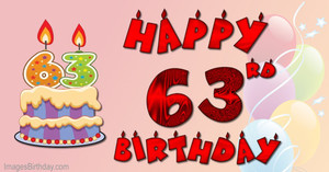 Открытка в день рождения для женщины в 63 года с тортиком